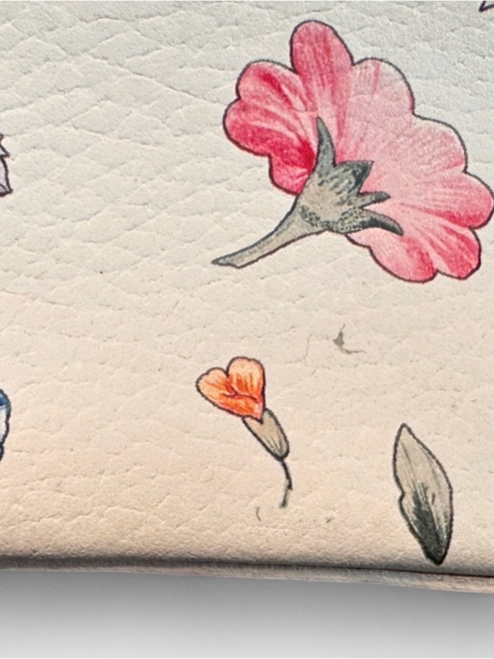 Leather Vera Pelle Crossbody Floral Mini Bag Purse Made In Italy White Genuine - Picture 8 of 8
